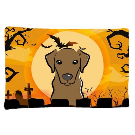 Carolines Treasures Halloween Chocolate Labrador Fabric Standard Pillowcase BB1792PILLOWCASE
